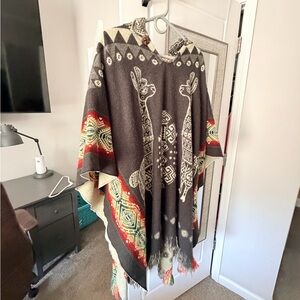 Multicolor Patterned Women's Cape